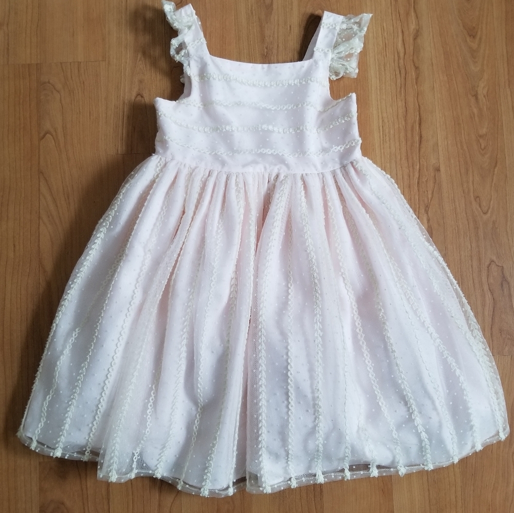 Pippa & Julie Light Pink Embroidery Dress Tulle Princess 6X